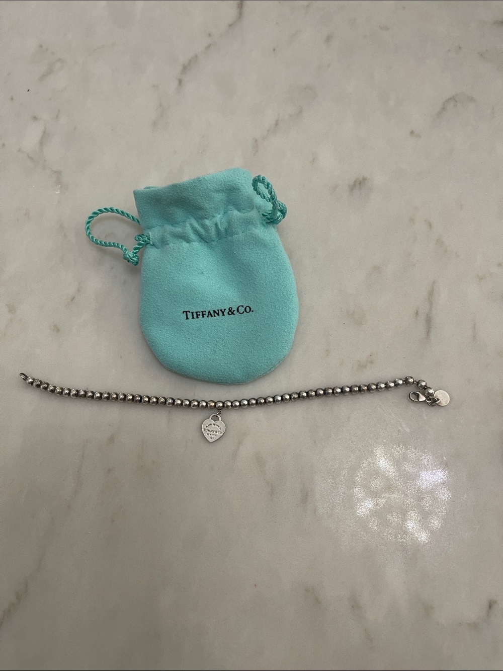 Tiffany & Co. Beaded Bracelet (teal heart)